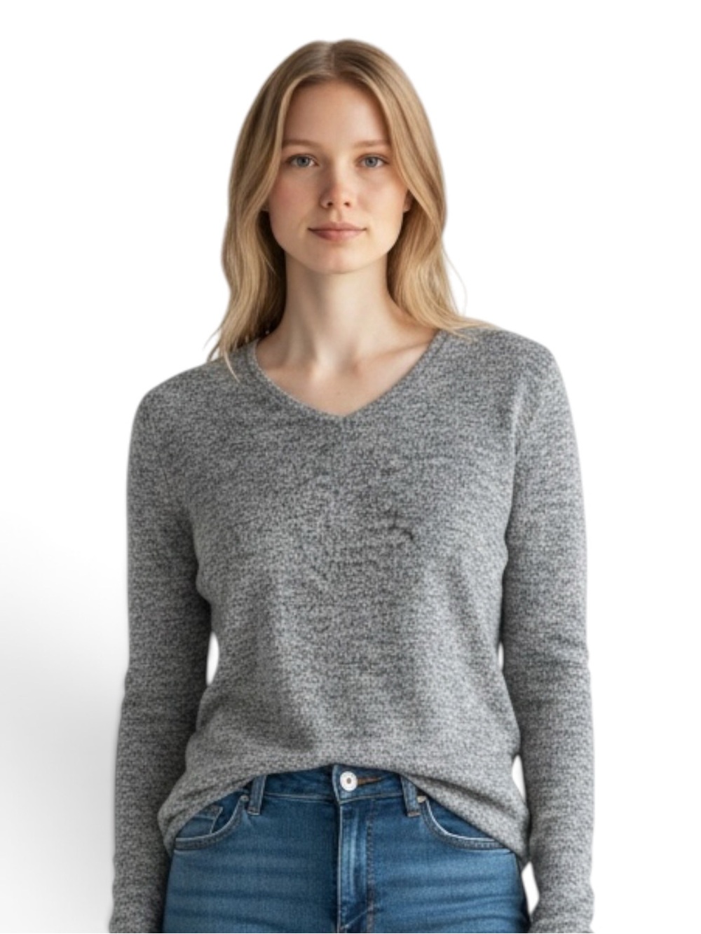 Antistar Lightweight Grey Marled Women's Tunic Sweater XS EUC Grandma Gorpcore